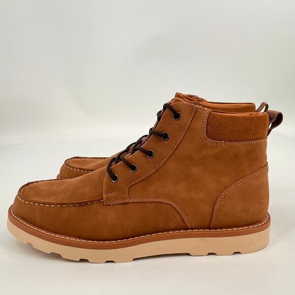 Club Room Men’s Clifton Lace-Up Moc-Toe Boots Size 13 Tan Faux Suede Memory Foam main image 11